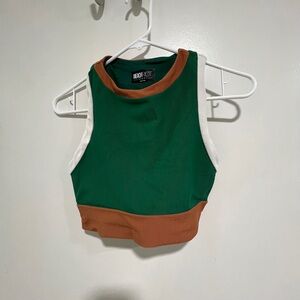 Beach Riot Green and Brown Crop Top and Leggings Set